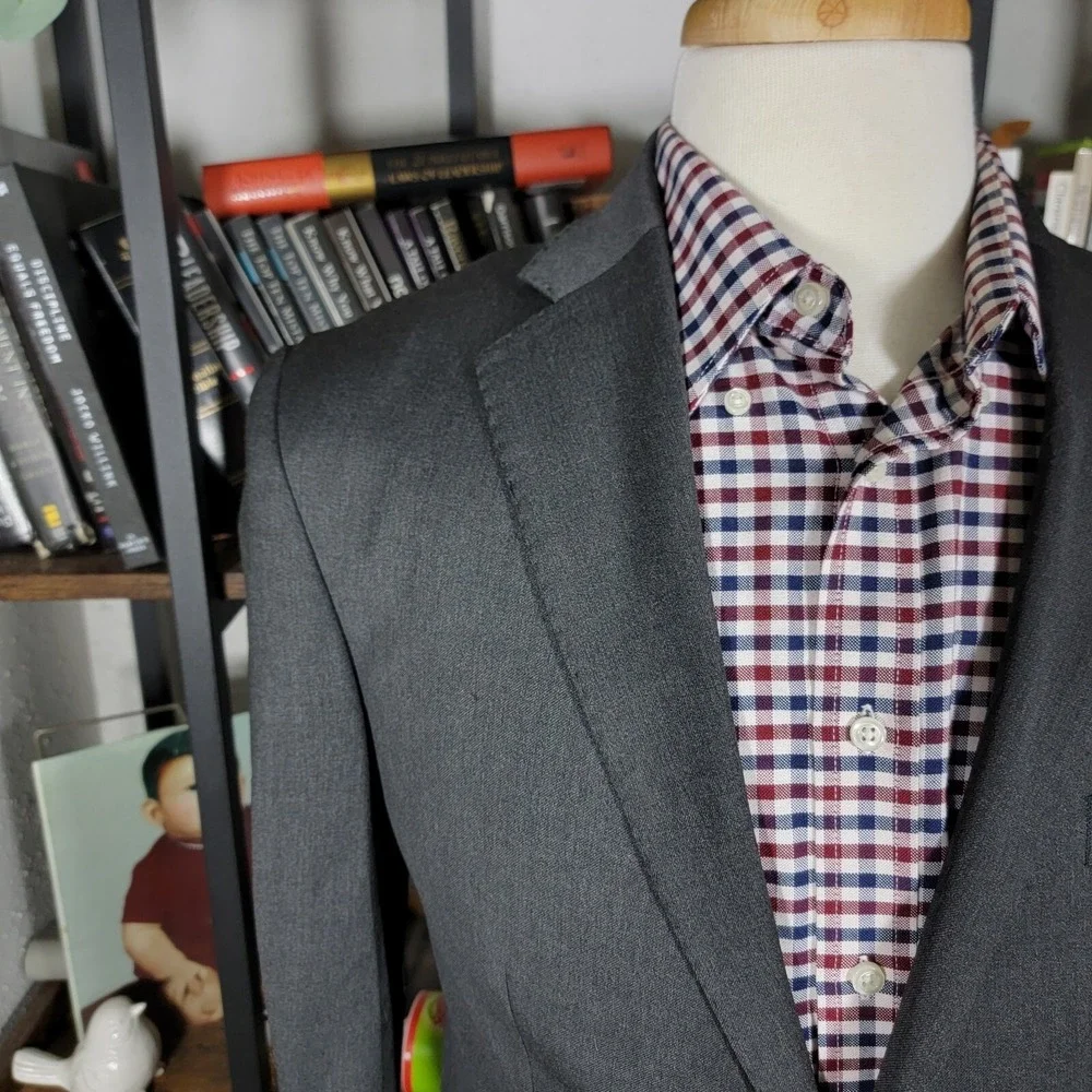 Banana Republic Men's‎ Sport Blazer Charcoal LANIFICIO WOOL Modern Fit Size 38R